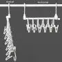 GQQG Pants Hangers with Clips Space Saving Trousers Skirt Hangers Magic Hanger Plastic Heavy Duty Non-Slip Closet Clothes Hangers for Adult Kids, White (Size : 2PCS)