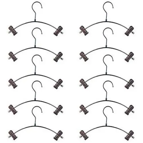 Echaprey 10PCS Iron Children Clothes Hangers Retro Kids Hangers with Clips for Pants Underwear
