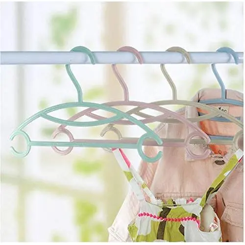 10Pcs Color Random Nordic Plastic Kids Durable Hangers for Clothes Home Children Baby Non-Slip Windproof Seamless Dry Wet Clothes Hangers