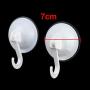 uxcell Plastic Bathroom Washroom Towel Clothes Hanger Suction Cup Hook 7cm Dia 2pcs White