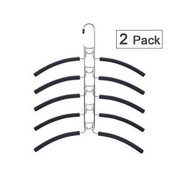 Nature Smile 16.2 Wide 5 in 1 Anti-Slip Metal Hangers,Multi Layers Wardrobe Clothes Rack,Heavy Duty Metal Space Saver Closet Storage Organizer,2pc Packed in a Box