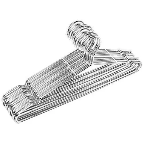 TOPBATHY 20pcs/Package Stainless Steel Clothes Hangers Metal Wire Hangers Portable Non-Slip Hangers for Jeans Scarf Tie Clothes TOPBATHY 20pcs/Package Stainless Steel Clothes Hangers Metal Wire Hangers Portable Non-Slip Hangers for Jeans Scarf Tie Clothes