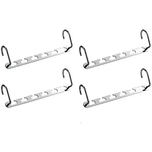 Magic Hangers,Ipow Wonder Magic Metal Wardrobe Closet Bar Clothes Coat Hanger Organizers for Space Saving and Storage-Set of 4