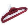 uhfjghyiyi 10pcs Plastic Flocking Clothes Hangers Closet Organizer with Rail Black 17.71x0.2x9.65-red