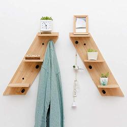 Cxjff Wall Coat Rack Clothes Hat Hanger Holder Hooks Shelf Wood Stoarge Creative Style, Log, 6 Styles Available (Color : 3right)