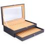 Pen Display Boxes 24 Piece Black Leather Flannel Pen Organizer Box,Glass Pen Display Case Storage Boxes with Lid,Top Glass Window Two Level Display Case with Drawer Pen Collection Display Case (Black) Pen Display Boxes 24 Piece Black Leather Flannel Pen Organizer Box,Glass Pen Display Case Storage Boxes with Lid,Top Glass Window Two Level Display Case with Drawer Pen Collection Display Case (Black)