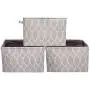 HOKEMP Large Foldable Storage Bins [3-Pack] - 15 x 10.6 x 9.4 inch Fabric Storage Basket Collapsible Durable Organizer Bin with Carry Handles for Nursery, Home Closet, Toys, Towels, Laundry - Lattice