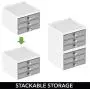 mDesign Plastic 3-Drawer Jewelry Organizer Boxes for Storage on Dresser, Vanity, Countertop - Holds Earrings, Bracelets, Necklaces, Bangles, Rings - White/Gray mDesign Plastic 3-Drawer Jewelry Organizer Boxes for Storage on Dresser, Vanity, Countertop - Holds Earrings, Bracelets, Necklaces, Bangles, Rings - White/Gray