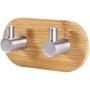 Liveday Bamboo Adhesive Hooks Wall Hangers Clothes Stainless Steel Hook Towel, Robe, Coat, Cloth, Hat, Keys, Bags, Home, Kitchen, Bathroom