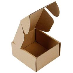 RUSPEPA Recycled Corrugated Boxes Mailers - Cardboard Boxes Perfect for Shipping Small - 4" x 4" x 2" - 50 Pack - Kraft