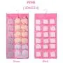 Hoomzia Hanging Closet Organizer Space Saver Bags, 30-Pocket Dual Sided Wall Shelf Wardrobe Organizers Storage Bags Oxford Cloth with Hanger (C-Pink) Hoomzia Hanging Closet Organizer Space Saver Bags, 30-Pocket Dual Sided Wall Shelf Wardrobe Organizers Storage Bags Oxford Cloth with Hanger (C-Pink)