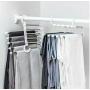 5pcs Random Color 5 in 1 Pant Rack Shelves Stainless Steel Clothes Hangers Multi-Functional Wardrobe Magic Hanger