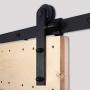 CCJH 9.6FT Heavy Duty Sliding Barn Wood Door Hardware Kit - Smoothly and Stable - Easy Installation - Fit 57.6" Single Door Panel(Line Shaped Hangers)