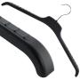 HANGERWORLD 10 Black 18inch Plastic Coat Jacket Clothes Garment Top Hangers with Non-Slip Arm Ridges