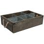 MyGift Barnwood Style Decorative Storage Box, Organizer Caddy with Metal Dividers & Handle