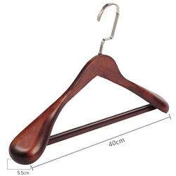 CHAONAO Wood Hangers Extra Wide Shoulder Durable Men and Women Clothes Hanger for Suit, Coat, Jacket, Pack of 5,Brown,40x5.5cm