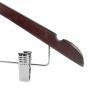 HANGERWORLD 25 Mahogany 17.7inch Notched Coat Clothes Garment Hangers Non Slip Adjustable Clips