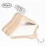 Cocomaya 12.6 Inch Unfinished Natural Wooden Kids Baby Children Toddler Hanger Coats Clothes Dress Shirts Hanger with 360 Swivel Hook, Pack of 10