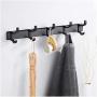 MXueei Shower storage ZfgG Wall Mount Coat Rack Hooks Hanger, Heavy Duty Hat Clothes Holder Metal Rail for Entryway Bathroom Closet Room (Color, Black),White (Color : Black)
