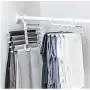 5pcs Random Color 5-in-1 Portable Multi-Function Stainless Steel Pants Cloths Hanger Black White Pants Towel Scarf Adjustable Hangers Organizer 5pcs Random Color 5-in-1 Portable Multi-Function Stainless Steel Pants Cloths Hanger Black White Pants Towel Scarf Adjustable Hangers Organizer