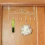 VIASA_ 2Pc Door Hook Bath Towel Hooks Over The Door Decorative 7 Hook Rack Clothes Coat Belt Hanger Wall Mount Storage Shelf