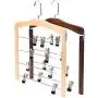 Hangers Pack of 2 Clothes Pants Hangers 4 Layers Wooden Pant Slack Hangers Closet Storage Organizer Multifunctional Hanger Non-Slip Suit Hangers (Color : Retro with Clips, Size : 38cm) Hangers Pack of 2 Clothes Pants Hangers 4 Layers Wooden Pant Slack Hangers Closet Storage Organizer Multifunctional Hanger Non-Slip Suit Hangers (Color : Retro with Clips, Size : 38cm)