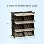 KOUSI 4 x 8-Tier Shoe Rack Shoe Tower Storage Cabinet Shoe Organizer Storage Organizer Modular Shoe Cabinet with Doors, Black