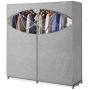 Whitmor Portable Wardrobe Clothes Storage Organizer Closet with Hanging Rack - Extra Wide -Grey Color - No-tool Assembly - Extra Strong & Durable - 60&quotL x 19.5&quotW x 64"