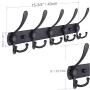 WEBI Coat Rack Wall Mounted,5 Tri Hooks for Hanging,Coat Hook,Hook Rack,Coat Hanger Wall Mount for Coats,Hats,Towel,Jacket,Black