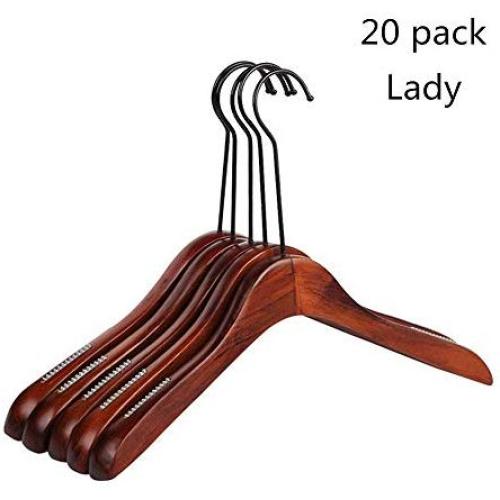 LIUFENGLONG Clothes Hangers Set, Ladies Wooden Hanger Non Slip Strong Premium Wooden Coat Hangers Suit Hangers Saving Clothing Uit Clothes Hangers for Women 10 Pack Closet Clothing Organiser LIUFENGLONG Clothes Hangers Set, Ladies Wooden Hanger Non Slip Strong Premium Wooden Coat Hangers Suit Hangers Saving Clothing Uit Clothes Hangers for Women 10 Pack Closet Clothing Organiser
