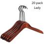 LIUFENGLONG Clothes Hangers Set, Ladies Wooden Hanger Non Slip Strong Premium Wooden Coat Hangers Suit Hangers Saving Clothing Uit Clothes Hangers for Women 10 Pack Closet Clothing Organiser LIUFENGLONG Clothes Hangers Set, Ladies Wooden Hanger Non Slip Strong Premium Wooden Coat Hangers Suit Hangers Saving Clothing Uit Clothes Hangers for Women 10 Pack Closet Clothing Organiser