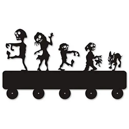 LYX Alien Custom Silihouette Wooden Hanger Unique Gift Clothes Hat Key Hook/Coat Rack/Wall Hook Modern Home Decoration Wall Stickers Kitchen Bathroom Towel Hook,Black Wall Mounted Hook