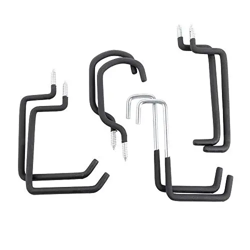 Home Master Hardware Heavy Duty Garage Storage Hanger Screw Utility Hooks Wall Mounted Organizer Bike Ladder Hanger Holder Hooks 8 Pack