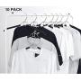 JS HANGER Coat Hangers, Metal Suit Hangers with Non-Slip Foam Coating, Space Saving Add On Hooks - Black, Set of 10