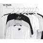 JS HANGER Coat Hangers, Metal Suit Hangers with Non-Slip Foam Coating, Space Saving Add On Hooks - Black, Set of 10 JS HANGER Coat Hangers, Metal Suit Hangers with Non-Slip Foam Coating, Space Saving Add On Hooks - Black, Set of 10