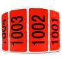 Red Enzo Consecutively Numbered Sticker Labels 1.5 x 0.75” Water Proof Oil Resistance from Serial Number 1001 to 2000 1.7” Core Roll