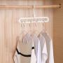 ????Libobo????4PCS Clothes Hanger Clothes 9 Hole Towel Hook Closet Organizer Plastic Storage Rack