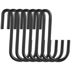 40 Pack Heavy Duty S Hooks, S Shaped Hooks for Hanging Clothes, Metal Steel Hanging Hangers Hooks for Kitchen Bathroom Bedroom Office (Black, S)