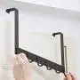 Over The Door Hook Hanger, FLE SUS304 Stainless Steel Heavy-Duty Organizer Rack for Coat, Towel, Bag, Robe - 6 Hooks (Black) Over The Door Hook Hanger, FLE SUS304 Stainless Steel Heavy-Duty Organizer Rack for Coat, Towel, Bag, Robe - 6 Hooks (Black)