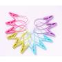 Weishu 12 Plastic Multi-Purpose Hanger Clips Windproof Cable with Clips Easily Clipped on Clothes (12 Hanger Clips) Random Colors