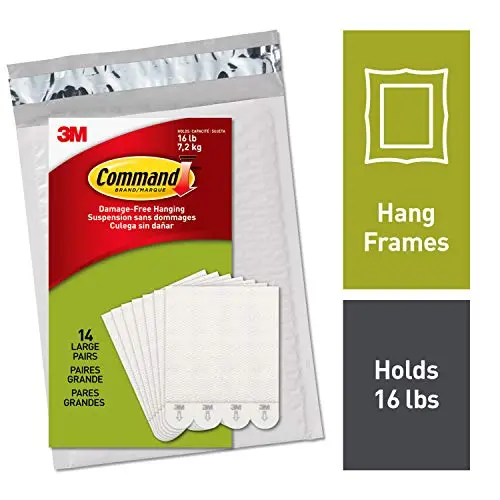 Command Picture Hanging Strips, Decorate Damage-Free, 14 pairs (28 strips), Indoor Use, White (PH206-14NA)