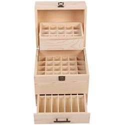 VolksRose Essential Oil Box, Wooden Multi-Tray Storage Organizer Holds 59 Bottles, 3 Tier Design #ob04