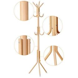 FeliciaJuan-hm Coat Rack Stand 175cm Metal Coat Rack Stand 9 Hooks Clothes Stand Tree Stylish Wooden Hat Coat Rail Stand Rack Clothes Jacket Storage Hanger Organiser for Clothes, Suits, Accessories