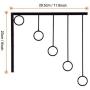 OKOMATCH Clothes Hanger Wall Mounted Clothing Organizer/Drying Rack/Garment Dispaly + 5Pcs Stainless Steel Hooks,Indoor & Outdoor Use,Heavy Duty (Black)