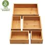 INTERGREAT 5-Piece Bamboo Storage Boxes Drawer Organizer Set Storage Organizer Divider for Office Desk Supplies and Accessories