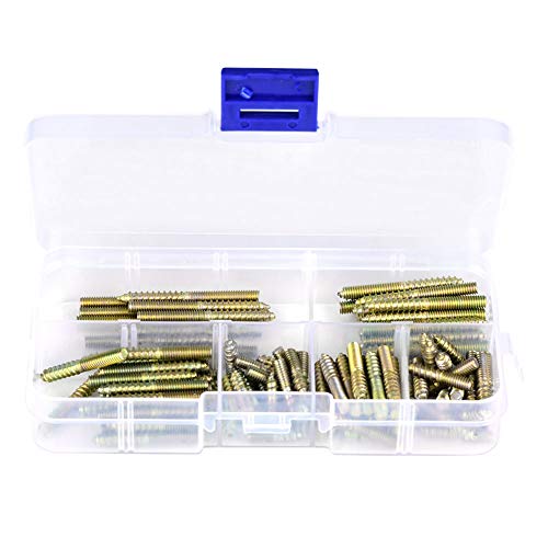 110pcs M4 Dowel Screw Double Ended Threaded Bolts Woodworking Furniture Connector Hanger Bolt 416/20/25/30/35/40mm 110pcs M4 Dowel Screw Double Ended Threaded Bolts Woodworking Furniture Connector Hanger Bolt 416/20/25/30/35/40mm