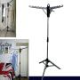 Gallity Garment & Drying Rack, Durable Foldable Clothes Drying Rack, Portable Laundry Airer Rail Tripod Hanger Stand with 3 Arms Standing Garment Racks Indoor Outdoor Up to 36 Hangers