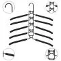 Clothes Hangers, 5 in 1 Multilayer Metal EVA-Sponge Hangers Anti-Slip Clothes Rack Space Saving Detachable Hanger for Suit Coat Shirt Skirt Pants