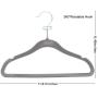 Corodo Velvet Hangers with Clips Grey, Baby Clothes Hangers Heavy Duty Non Slip, Kids Clothing Hangers Ultra Thin for Blouses, Dress, Pants, 30 Pack Pants Hangers with 20 Pack Velvet Hangers Clips