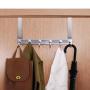 Lefree Over The Door Hook Over Door Hanger for Coats Towels Robes, Bags Zinc Alloy Stainless Door Holder with 6 Hooks Silver White.